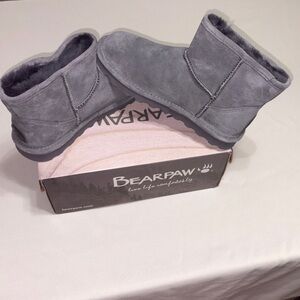 BearPaw Alyssa Charcoal Suede Ankle Boots